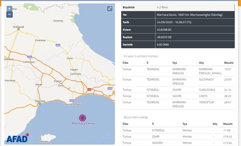 Tekirdağ Valiliğinden deprem açıklaması!