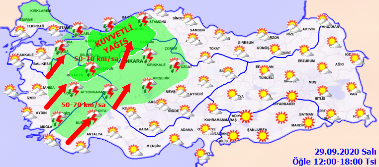Meteorolojiden birçok ilimize gök gürültülü sağanak yağış uyarısı!
