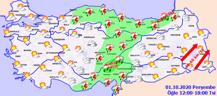 Meteoroloji uyardı! Gök gürültülü sağanak yağış geliyor