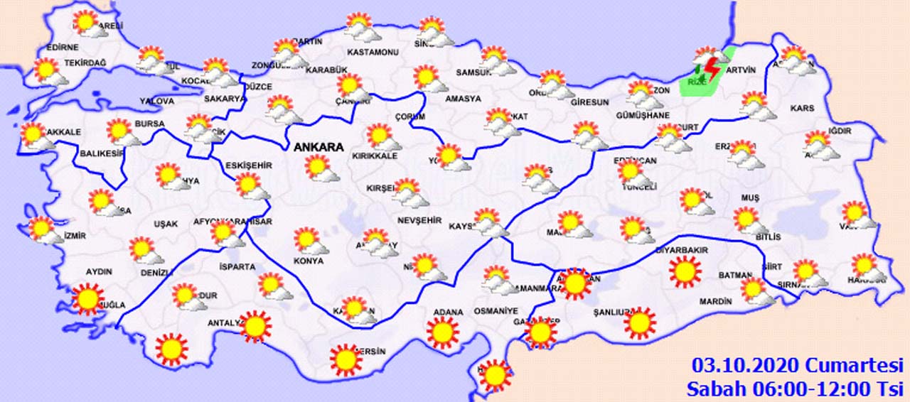 Meteoroloji'den yağış ve sıcak hava uyarısı geldi! İşte 3 Ekim hava durumu...