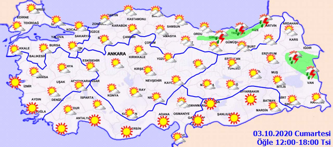 Meteoroloji'den yağış ve sıcak hava uyarısı geldi! İşte 3 Ekim hava durumu...
