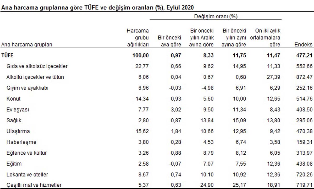 SON DAKİKA | Eylül ayı enflasyon verileri açıklandı