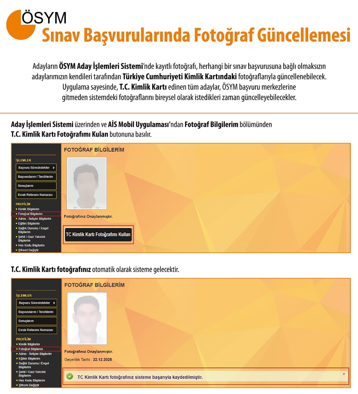 ÖSYM'den bir yenilik daha! Sınav başvurularında fotoğraf güncellemesi dijital ortama taşındı