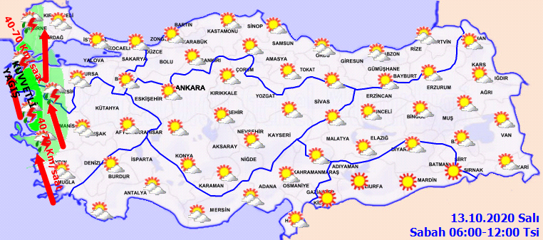 Meteoroloji uyardı: Kıyı Ege'de gök gürültülü sağanak yağış bekleniyor