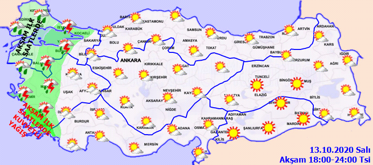 Meteoroloji uyardı: Kıyı Ege'de gök gürültülü sağanak yağış bekleniyor