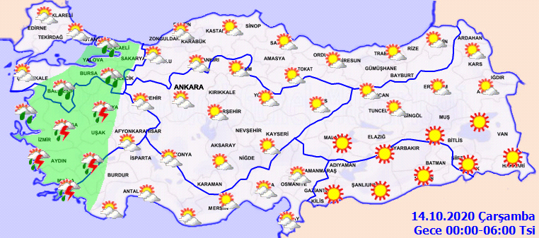 Meteoroloji uyardı: Kıyı Ege'de gök gürültülü sağanak yağış bekleniyor