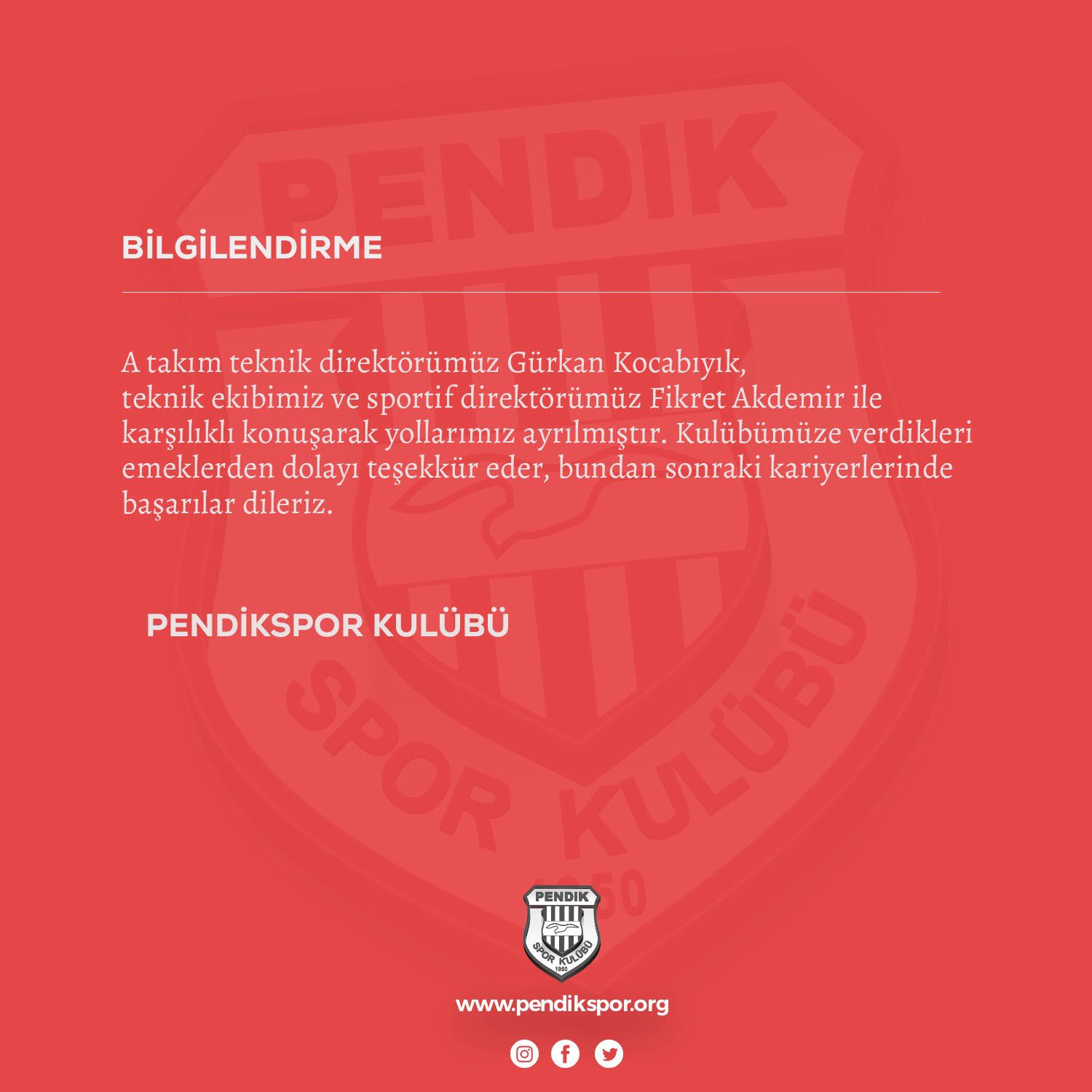 Pendikspor Kulübü yeni sportif direktörlüğüne getirilen isim belli oldu!