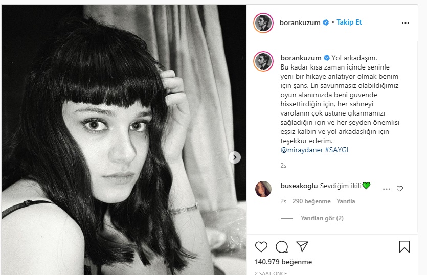 Boran Kuzum'dan Miray Daner'e övgü dolu sözler! Miray Daner ve Boran Kuzum sevgili mi?