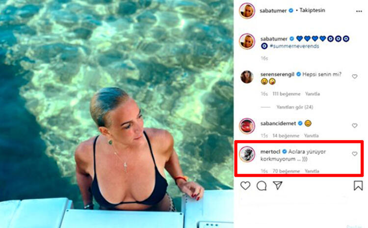 Saba Tümer'in bikinili pozuna Survivor Mert'ten olay olan yorum!