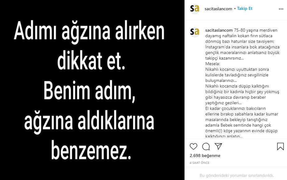 Ünlü magazinciden uyarı niteliğinde paylaşım: Adımı ağzına alırken dikkat et