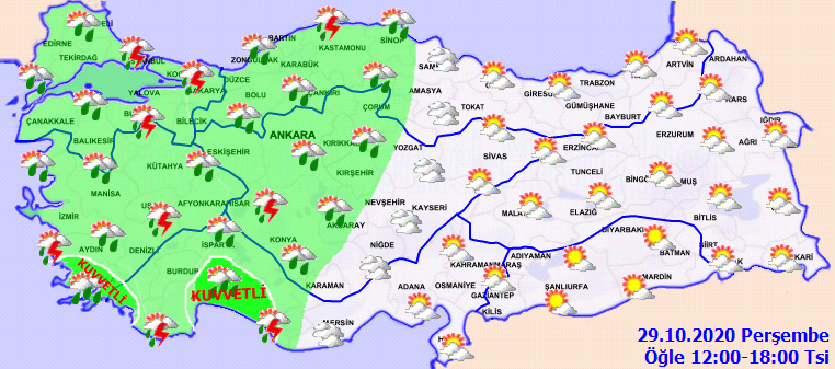Meteoroloji uyardı! Yurdun batı kesimi gök gürültülü sağanak yağışa teslim olacak