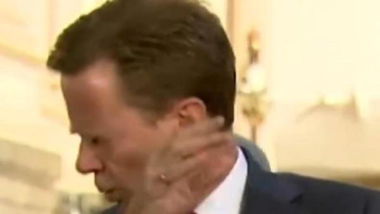 Canlı yayında talihsiz kaza! Muhabirin yüzüne kuş çarptı