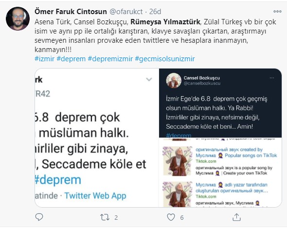 Rümeysa Yılmaztürk kimdir? İzmir depremi paylaşımı