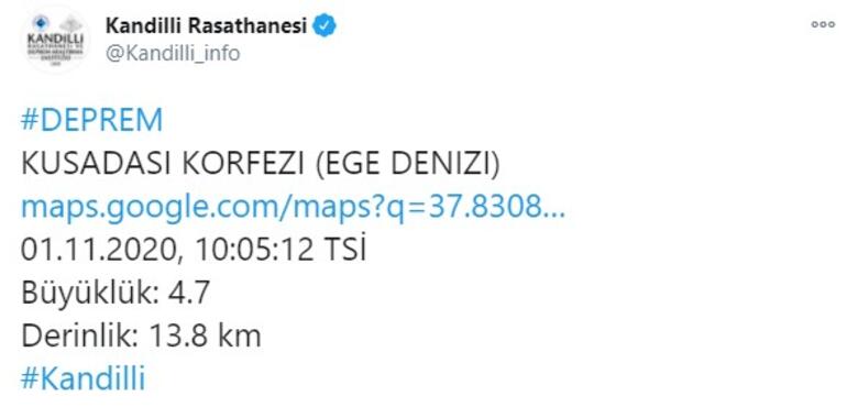 Kuşadası’nda 4,7 büyüklüğünde deprem!