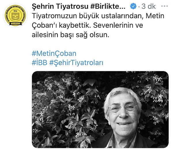 Usta tiyatrocu Metin Çoban yaşamını yitirdi!