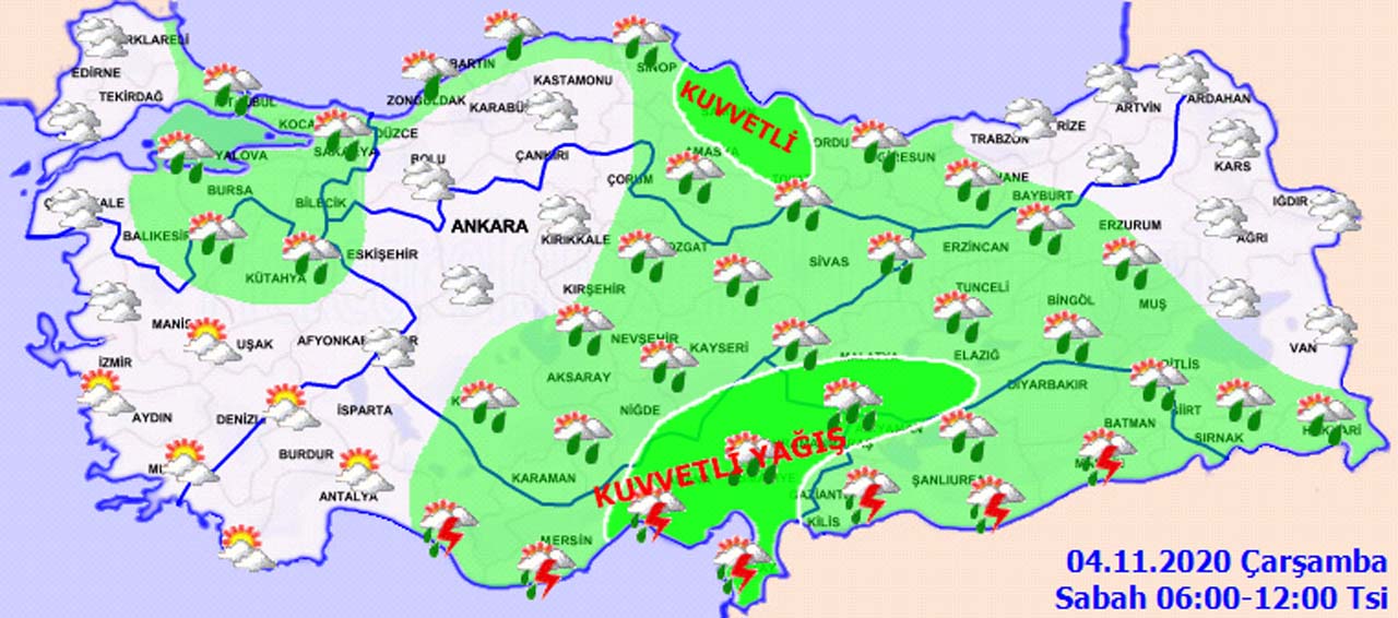Meteoroloji saat verdi: Sağanak yağış etkili olacak! Şemsiyesiz dışarı çıkmayın