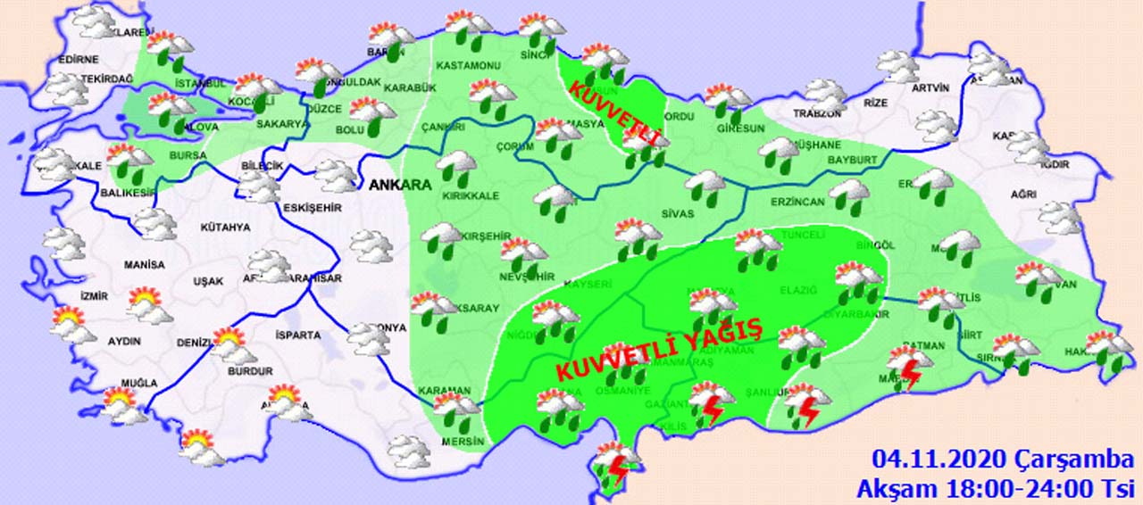 Meteoroloji saat verdi: Sağanak yağış etkili olacak! Şemsiyesiz dışarı çıkmayın