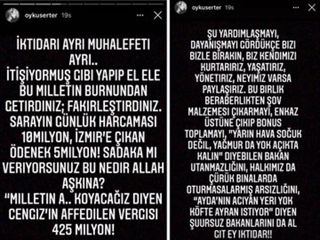 Öykü Serter'den İzmir depremi ile ilgili sert açıklama!