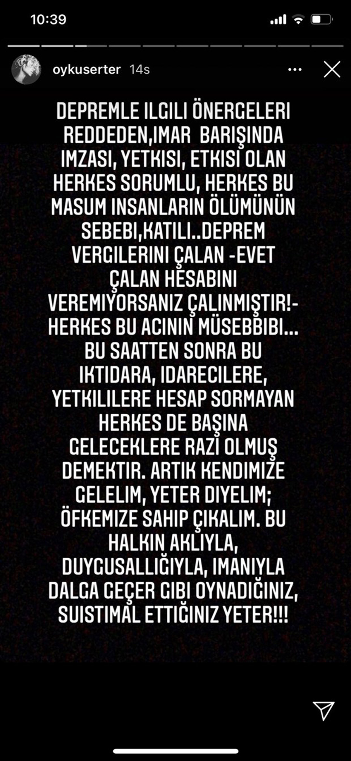 Öykü Serter'den İzmir depremi ile ilgili sert açıklama!