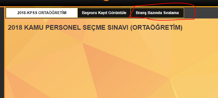 KPSS branş sıralaması robotu 2020