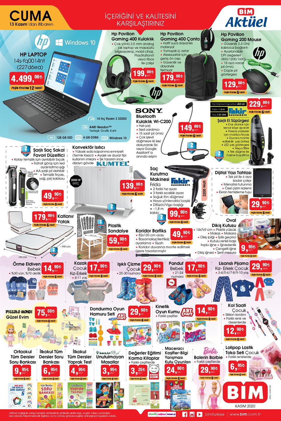 BİM 13 Kasım 2020 kataloğu | Heifer kablosuz dikey şarjlı süpürge uygun fiyata BİM'de!