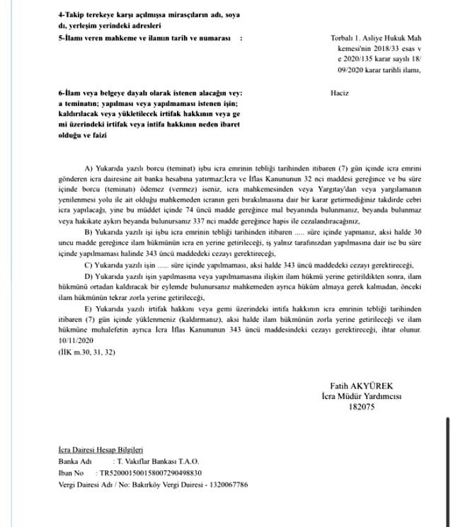 Emrah Serbes, ailesinden 3 kişinin ölümüne neden olduğu şahsa 95 bin liralık icra takibi başlattı