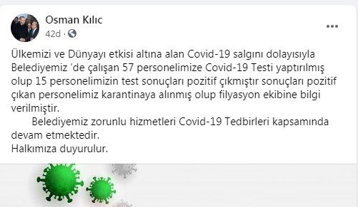 Düzce'nin Beyköy Beldesi belediyesinde 15 kişinin testi pozitif çıktı