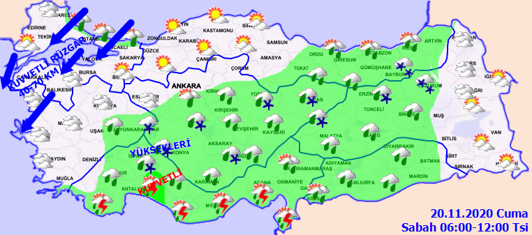 Meteoroloji'den kar yağışı uyarısı: 20 Kasım Cuma hava durumu...