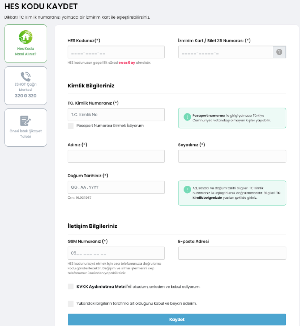İzmirim Kart (kent kart) HES kodu ekleme | İzmir Karta HES kodu tanımlama nasıl yapılır?