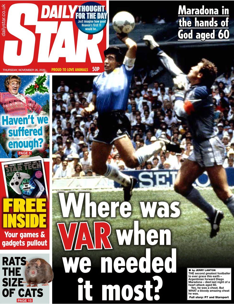 İngiliz basınından Maradona için 'Hilekar' başlığı!