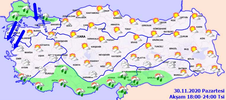 Meteoroloji'den 30 Kasım Pazartesi günü için o illere sağanak, buzlanma ve don uyarısı!