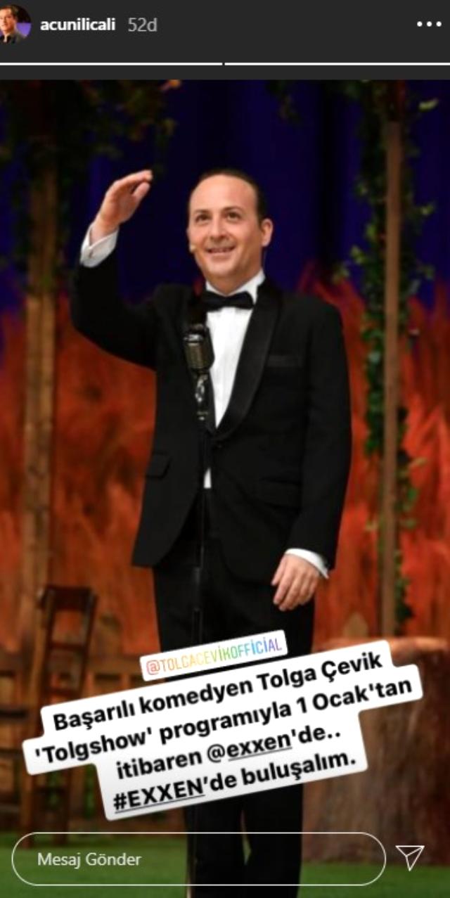 Acun Ilıcalı açıkladı! Tolga Çevik'te Exxen'e transfer oldu!