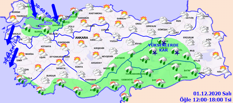 Meteoroloji'den 1 Aralık hava durumu tahminleri: Bu yerlerde yaşayanlar dikkat! Buzlanma, don, kar, yağış..