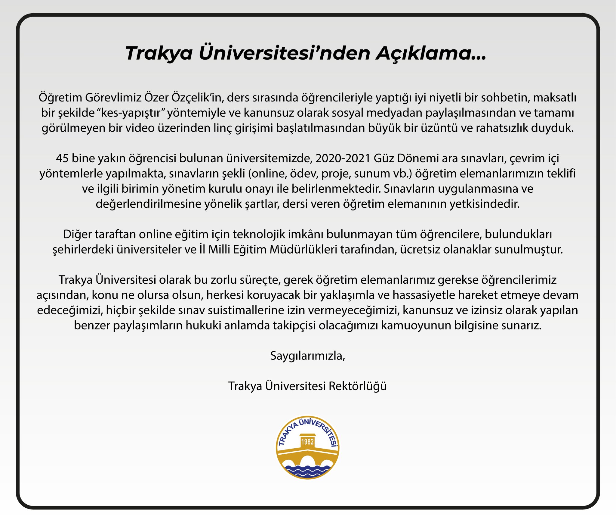 Trakya Üniversitesi akademisyeni Özer Özçelik'ten tepki çeken skandal ifadeler