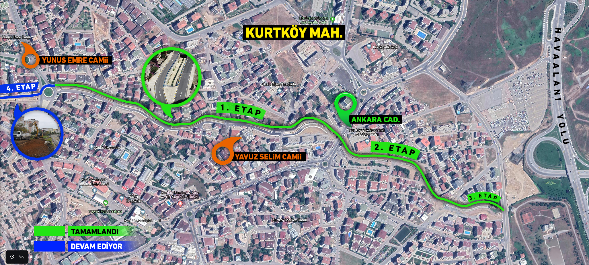 Ekipler 4. etaba geçti! Kurtköy Dereyolu'nda sona yaklaşıldı