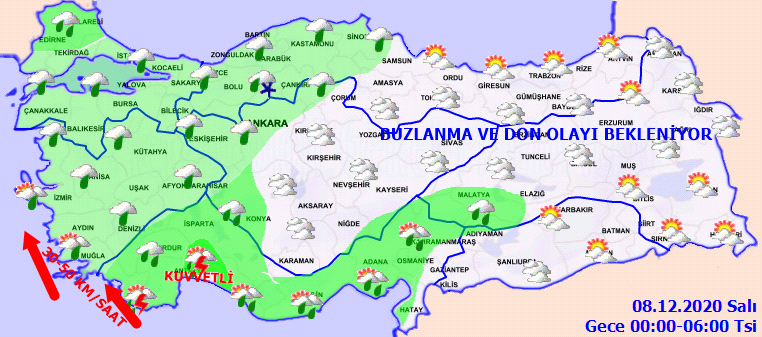 Meteoroloji uyardı: Kuveetli rüzgar ve sağanak, buzlanma, don, sis... Bugün sert geçecek!