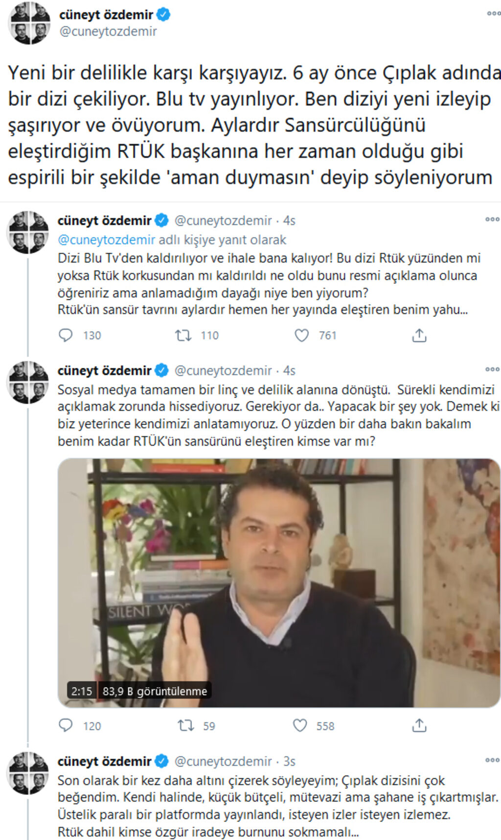 Çıplak dizisi neden yayından kaldırıldı? Cüneyt Özdemir'in 'Çıplak' paylaşımı olay oldu!