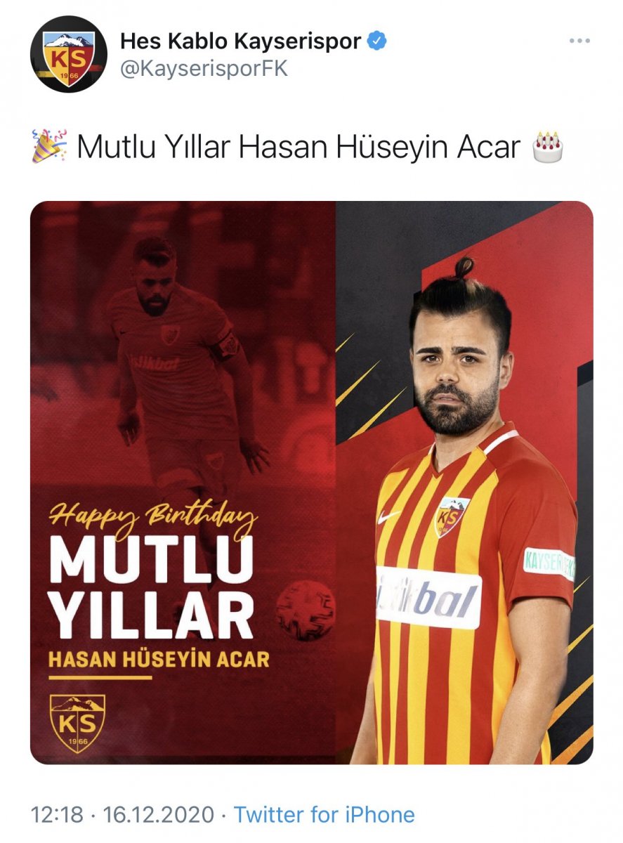 Kayserispor'dan flaş Hasan Hüseyin Acar hamlesi! Önce doğum gününü kutladı sonra kovdu