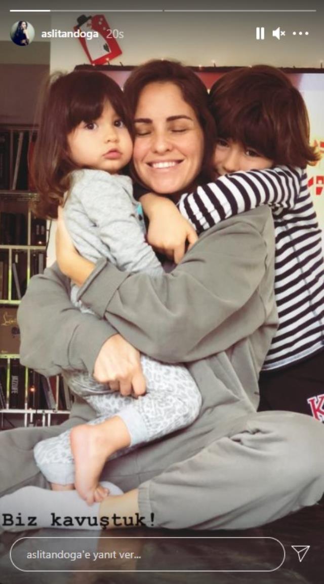 Ünlü oyuncu koronavirüsü yendi! Aslı Tandoğan, çocuklarına kavuştu