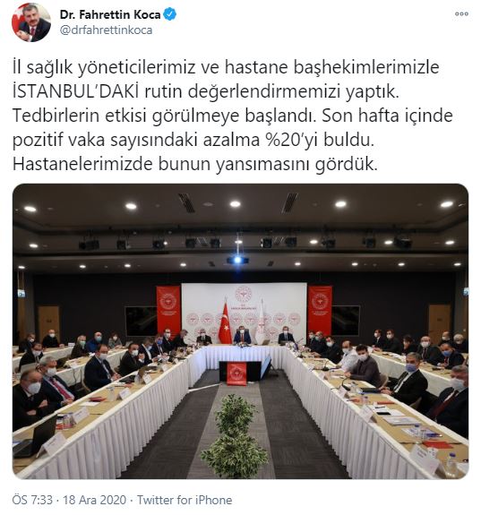 Bakan Koca: Toplam vaka düşüşüne rağmen evde bulaşma oranı yükseldi