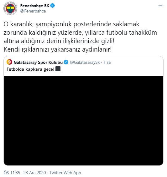 Galatasaray'dan Fenerbahçe-Medipol Başakşehir maçı ile ilgili dikkat çeken paylaşım!