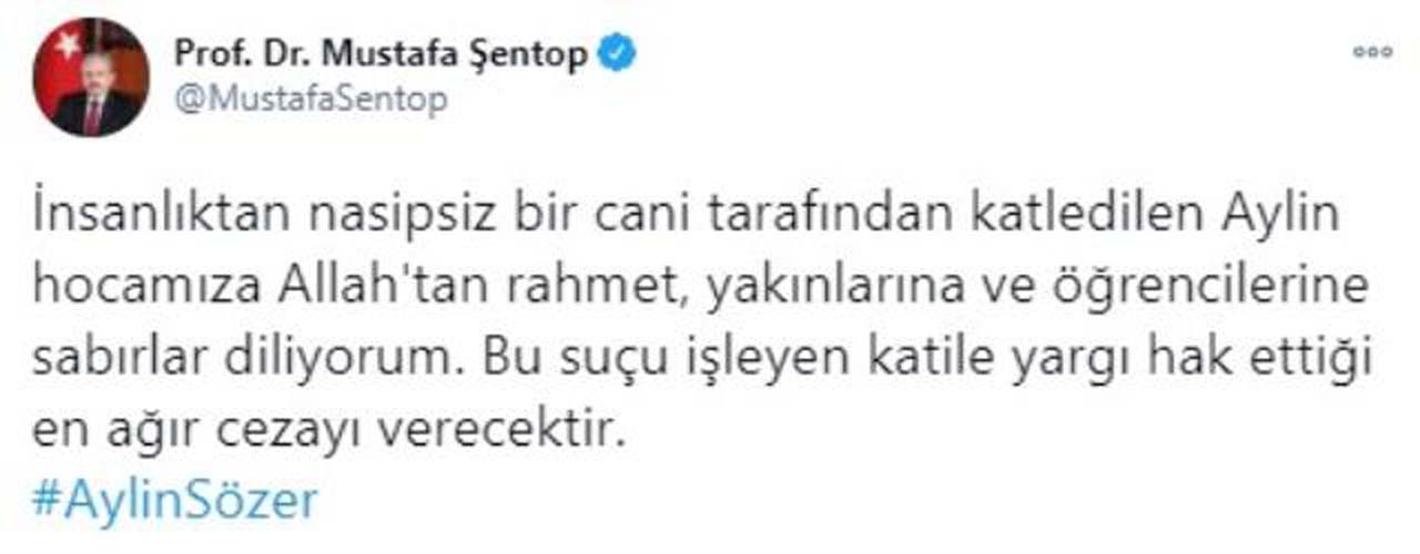 Bakan Zehra Zümrüt Selçuk'tan Aylin Sözer mesajı: Dava sürecinin yakın takipçisi olacağız