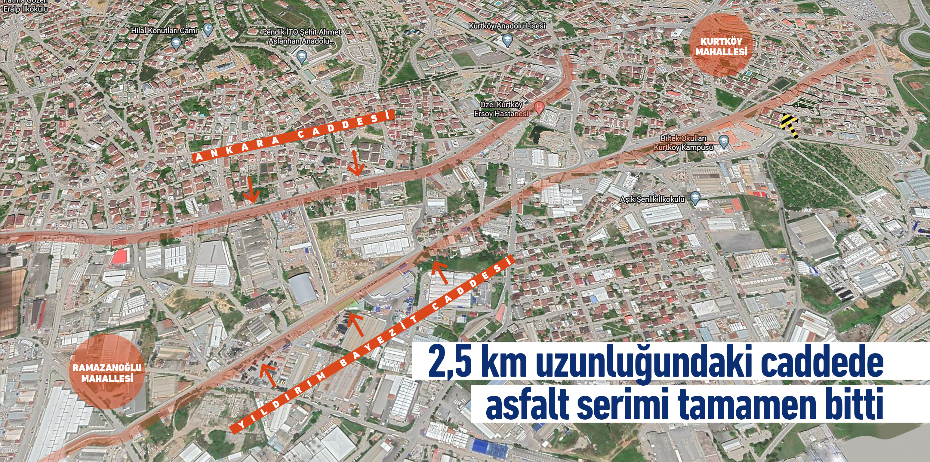 Pendik Yıldırım Bayezit Caddesi’nde asfaltlama çalışmasında sona ulaşıldı!