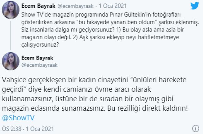 Show TV'den Pınar Gültekin Skandalı! Yayınladıkları videoya tepkiler çığ gibi büyüyor