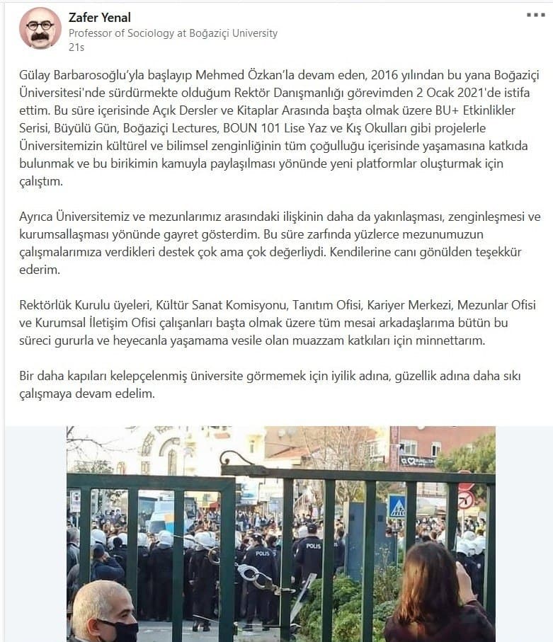 Boğaziçi Üniversitesi Rektör Danışmanı Prof. Dr. Zafer Yenal kimdir? Neden istifa etti?