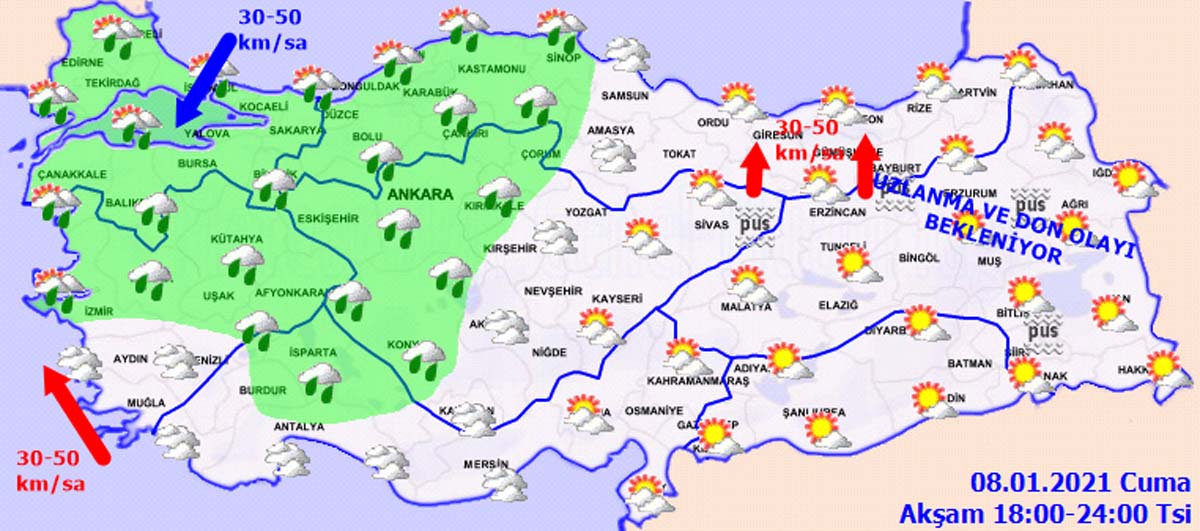 Meteoroloji'den o bölge ve illerimize uyarı: Sağanak yağış ve kuvvetli rüzgar etkili olacak