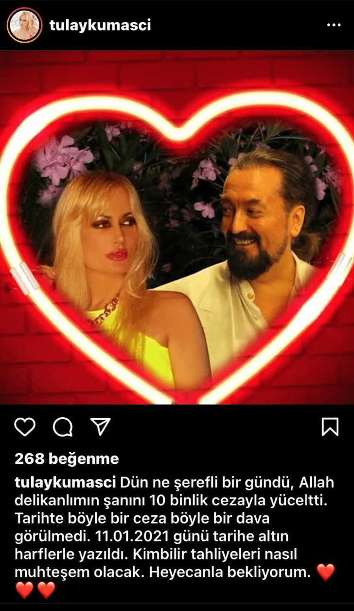 Kedikcik Tülay Kumaşçı'dan Adnan Oktar'a övgü dolu sözler!