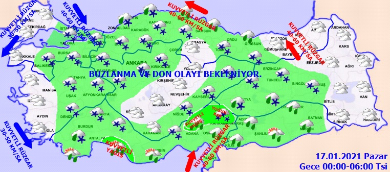 Beklenen kar yurtta etkili olmaya başladı! İşte 16 ocak hava durumu 2021 