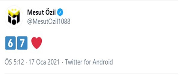 Fenerbahçe'nin anlaştığı Mesut Özil'den '67' numaralı paylaşım