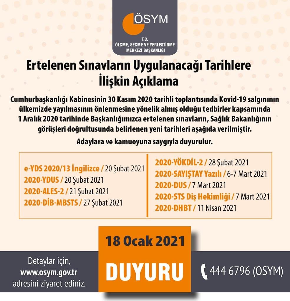 DHBT sınavı ne zamana ertelendi? DHBT sınavı ne zaman 2021?